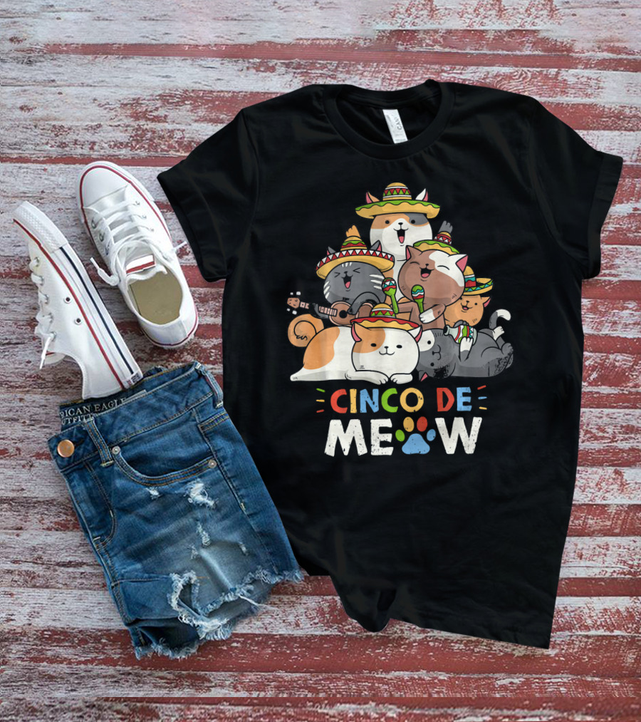 Cinco De Meow Cat Mariachi Lovers Fiesta T-Shirt