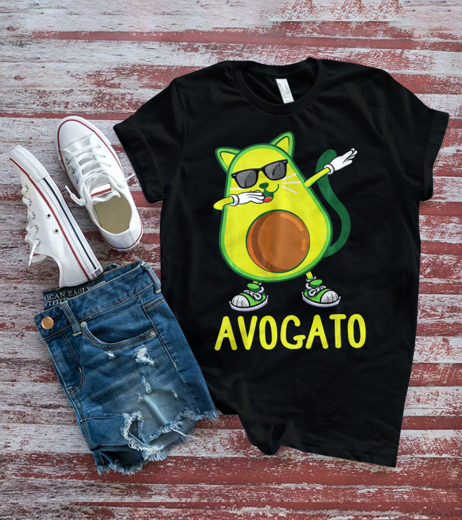 Funny Avogato Cat Dabbing Cinco De Kittens T-Shirt