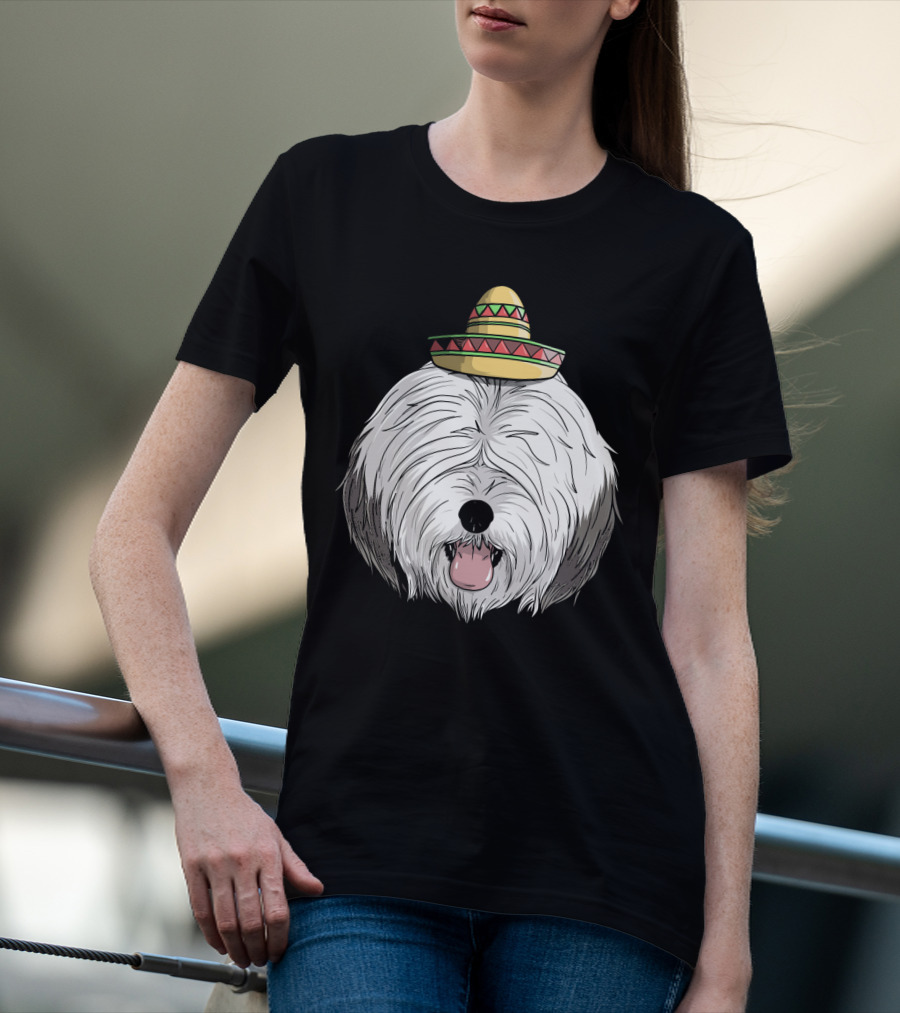Old English Sheepdog Sombrero Cinco De Mayo Fiesta T-Shirt