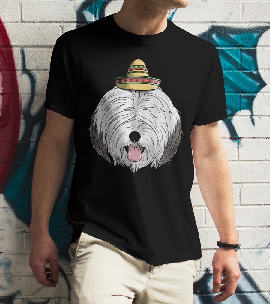 Old English Sheepdog Sombrero Cinco De Mayo Fiesta T-Shirt