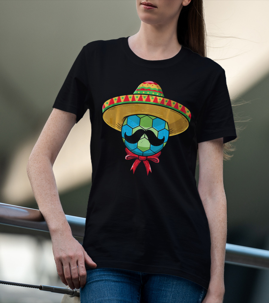 Cinco De Mayo Mexican Sombrero Mustache Handball T-Shirt