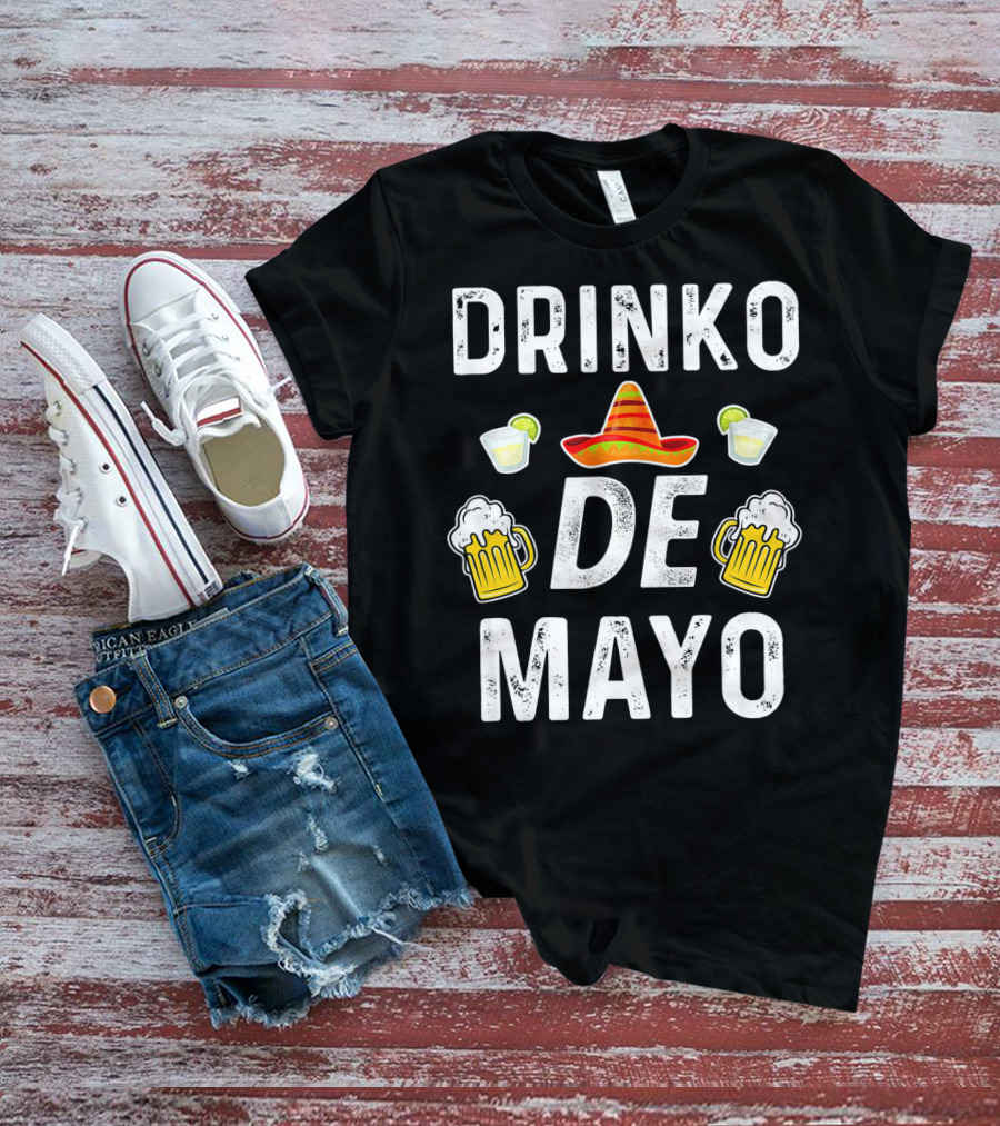 Drinko De Mayo Sombrero Beer And Lime Margarita Party T-Shirt