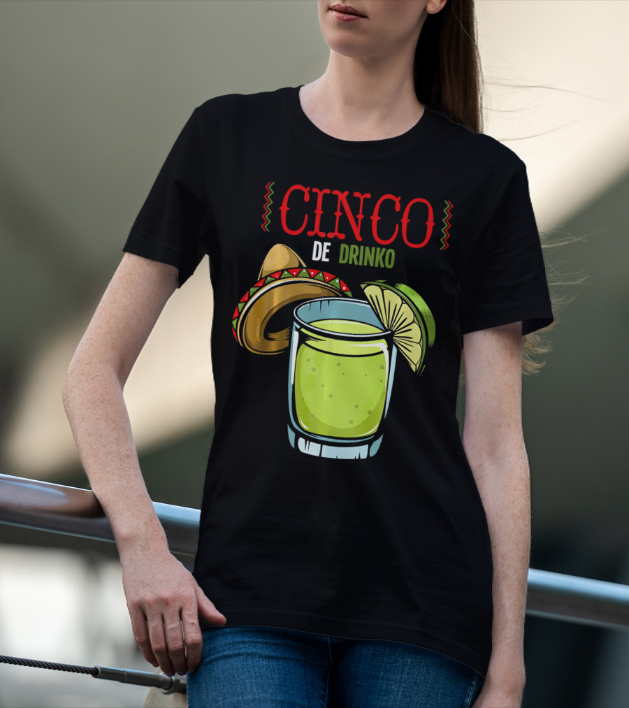 Cinco De Drinko Sombrero Lime Margarita Iconic Cinco De Mayo T-Shirt