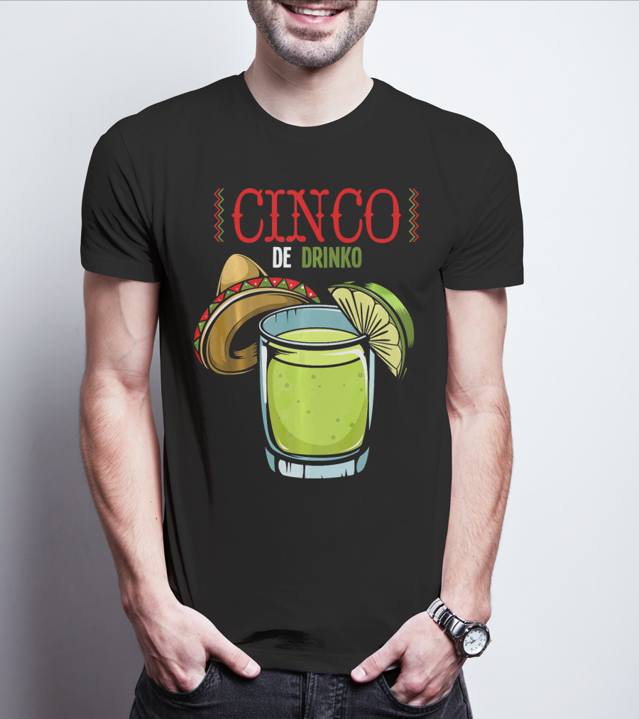 Cinco De Drinko Sombrero Lime Margarita Iconic Cinco De Mayo T-Shirt
