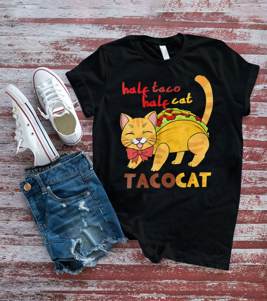 Half Taco Half Cat TacoCat Cinco De Mayo Taco T-Shirt
