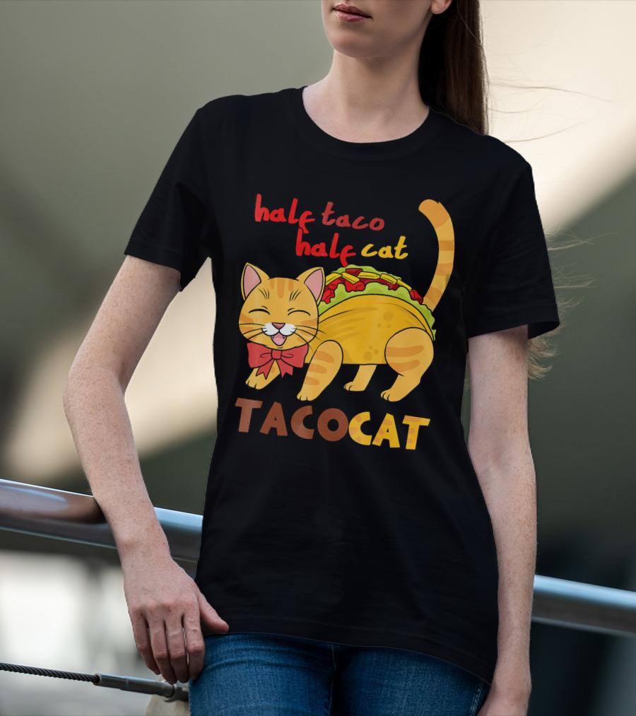 Half Taco Half Cat TacoCat Cinco De Mayo Taco T-Shirt