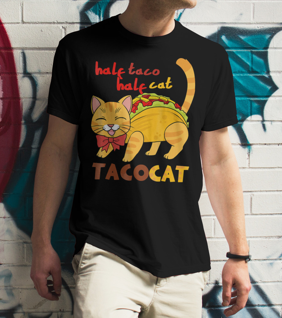 Half Taco Half Cat TacoCat Cinco De Mayo Taco T-Shirt