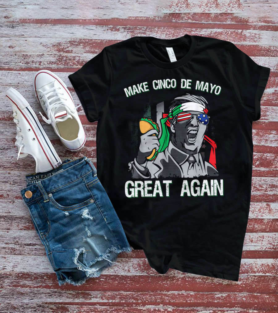 Make Cinco De Mayo Great Again Taco Headband Sunglasses T-Shirt