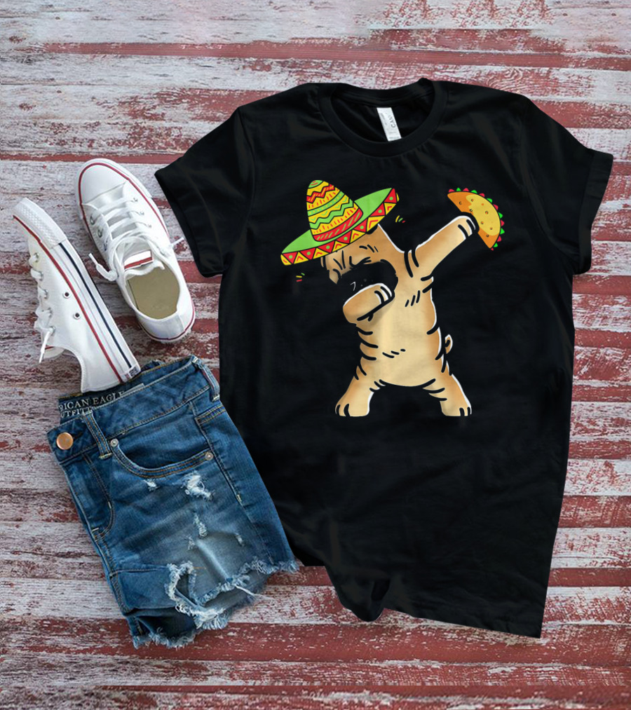 Cinco De Mayo Shar Pei Dabbing With Taco And Sombrero T-Shirt
