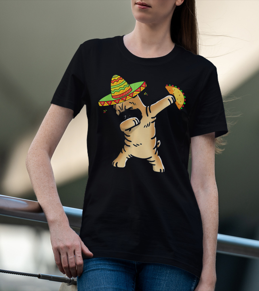 Cinco De Mayo Shar Pei Dabbing With Taco And Sombrero T-Shirt
