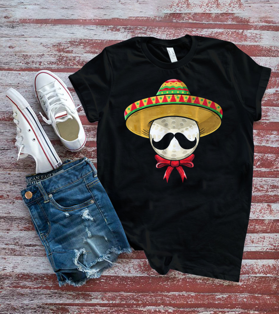 Cinco De Mayo Field Hockey Mexican Sombrero Mustache Golf Ball T-Shirt