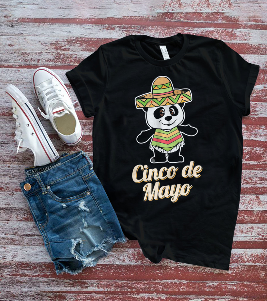Cinco De Mayo Mexican Panda Sombrero T-Shirt