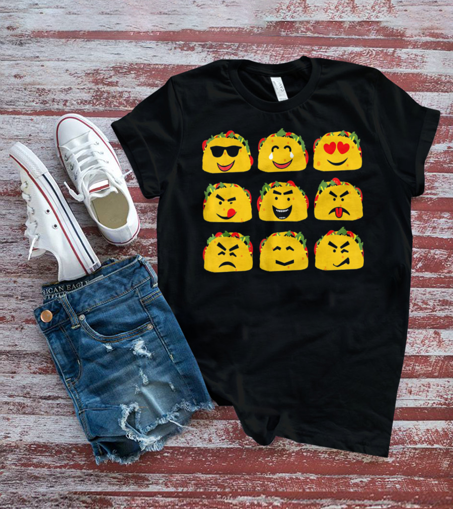 Cinco De Mayo Taco Emoji Faces Mexican Fun T-Shirt