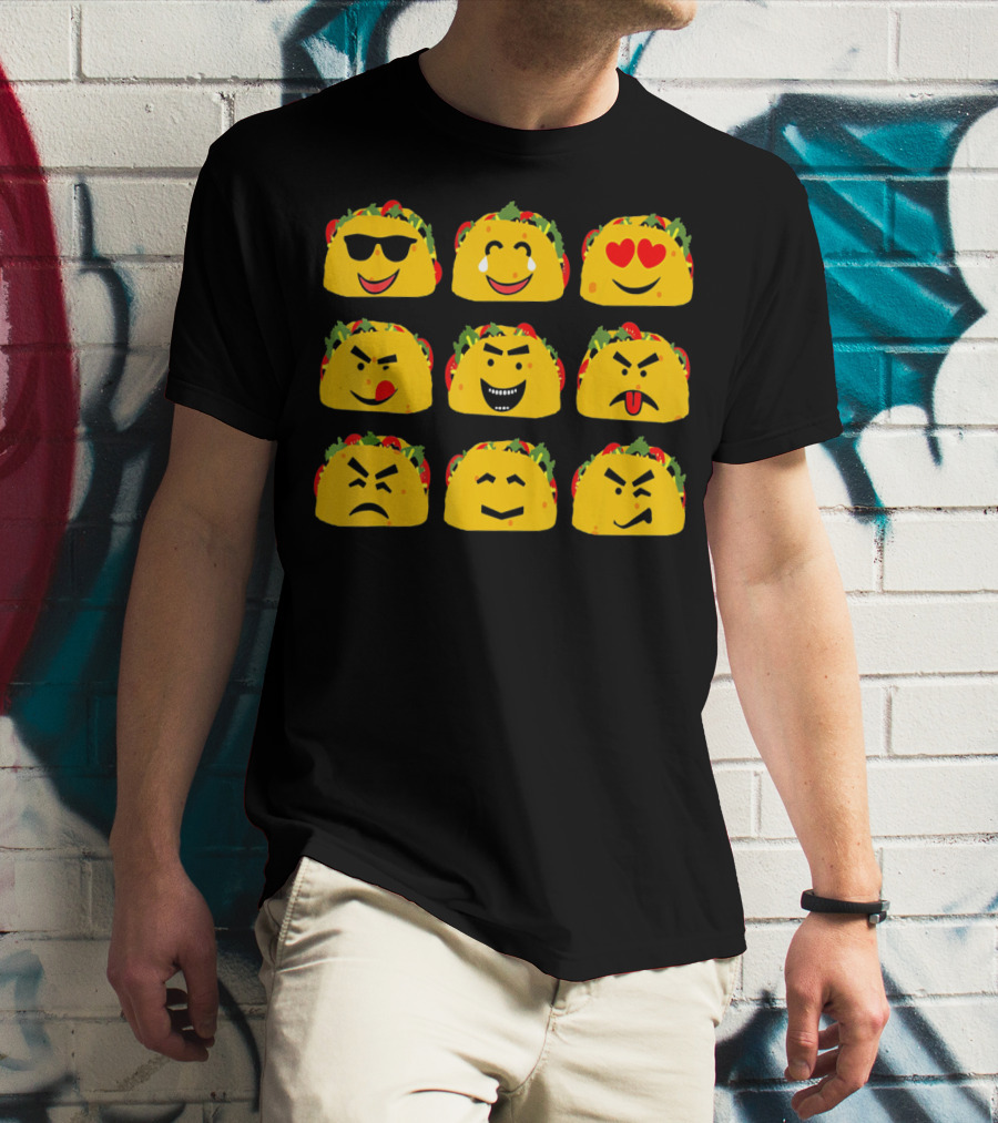 Cinco De Mayo Taco Emoji Faces Mexican Fun T-Shirt