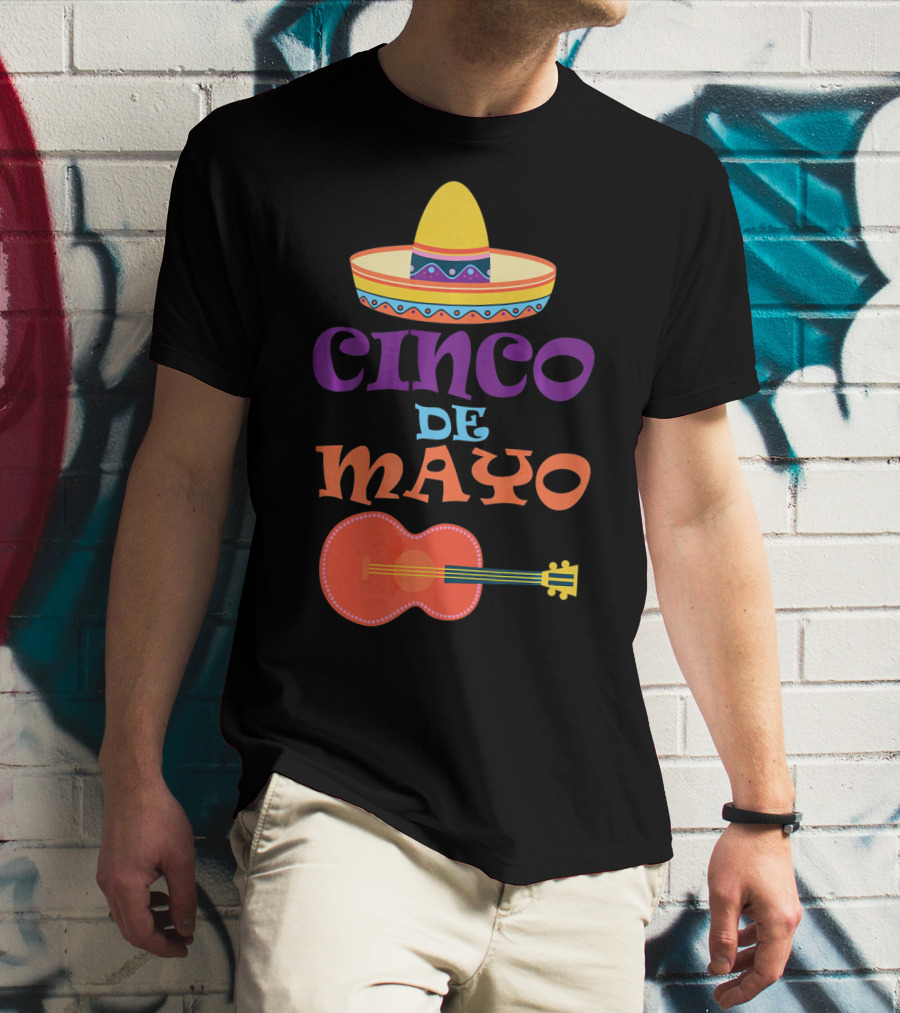 Cinco De Mayo Fiesta Sombrero And Guitar T-Shirt