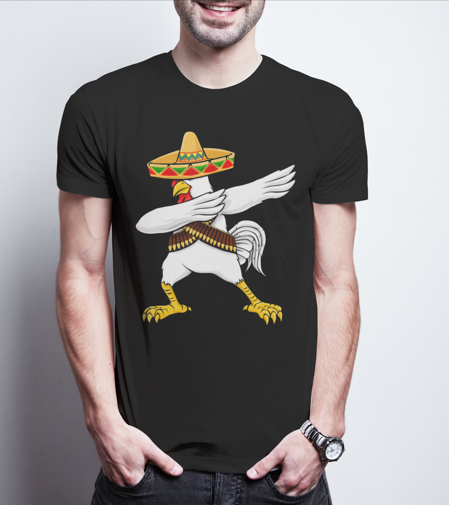 Cinco De Mayo Chicken Sombrero Dabbing Dab T-Shirt