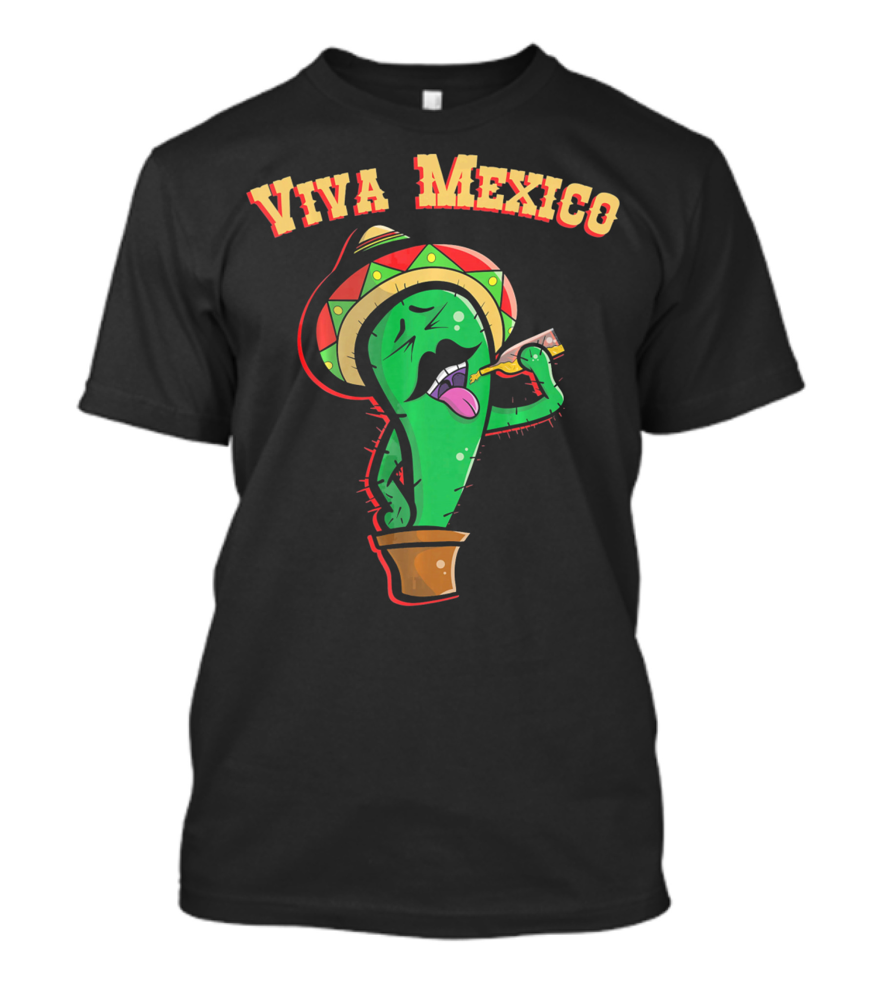 Viva Mexico Cactus Mustache Sombrero T-Shirt