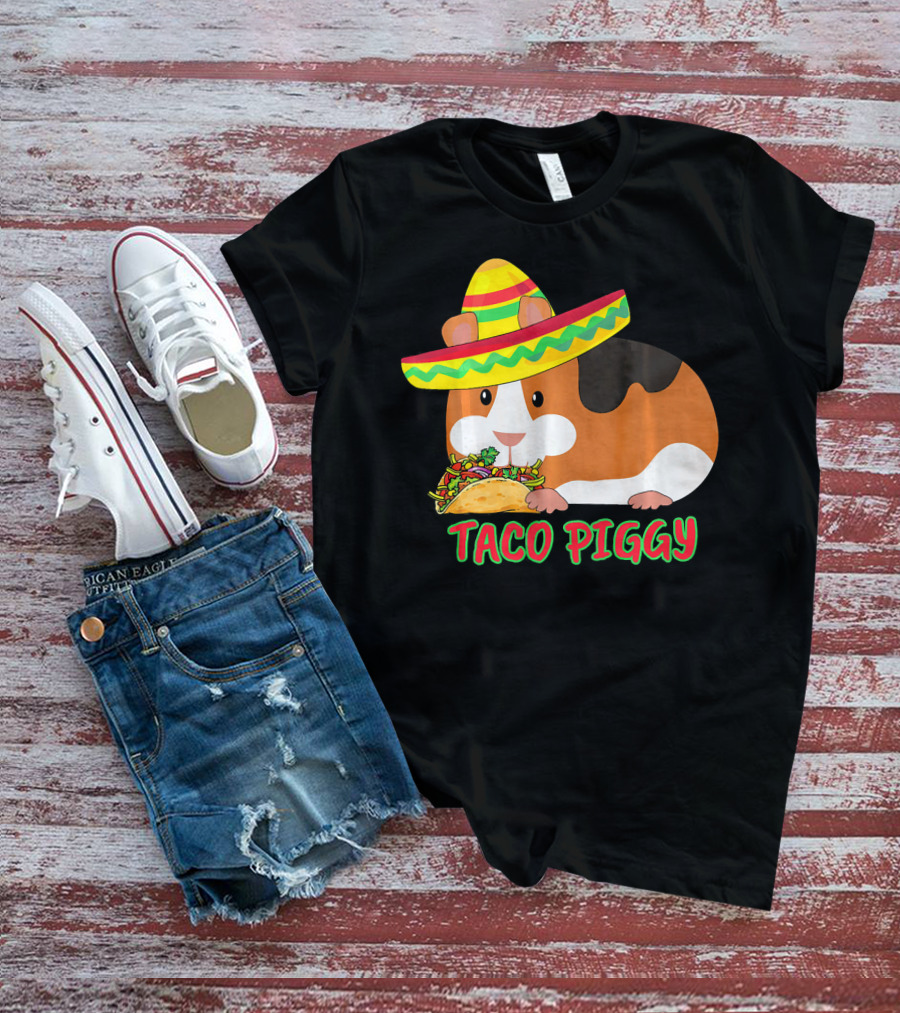Cinco De Mayo Taco Piggy Guinea Pig With Sombrero T-Shirt