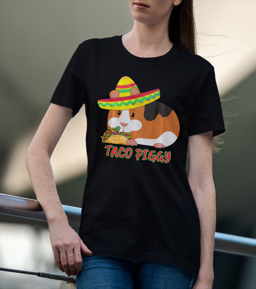 Cinco De Mayo Taco Piggy Guinea Pig With Sombrero T-Shirt