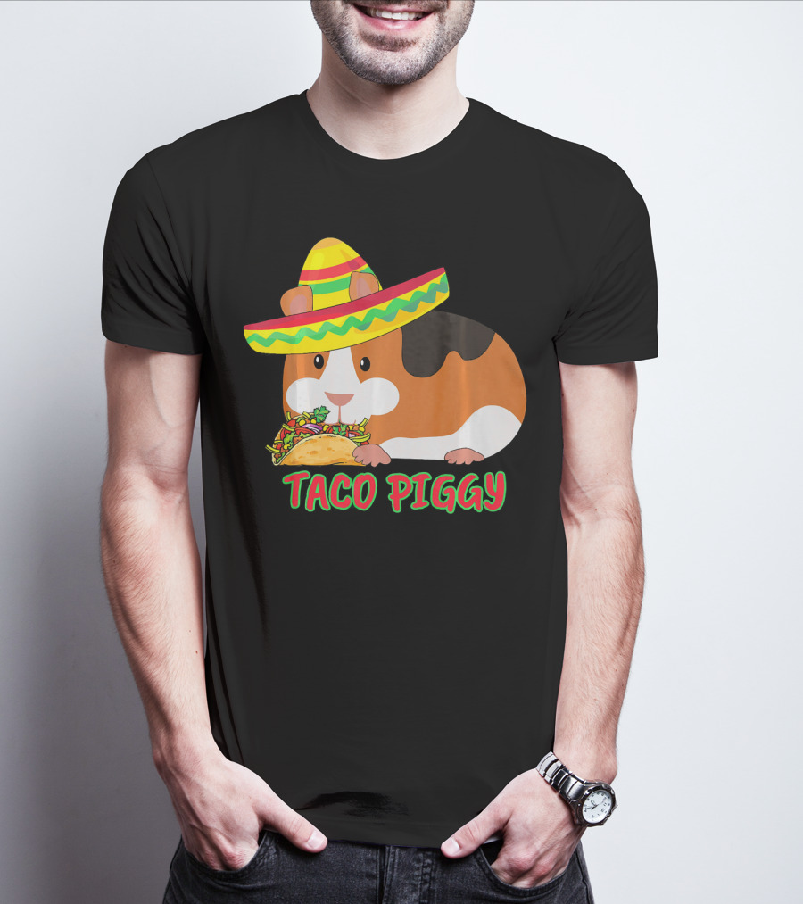 Cinco De Mayo Taco Piggy Guinea Pig With Sombrero T-Shirt