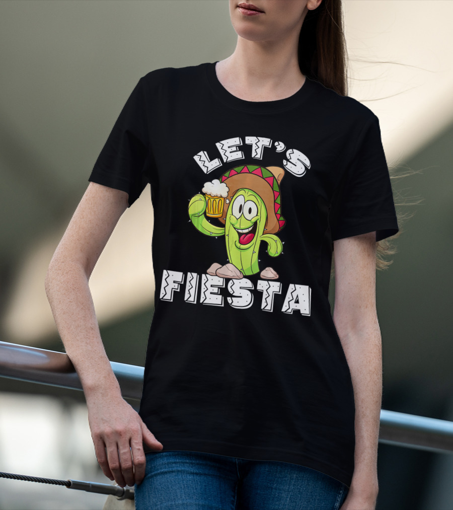Let's Fiesta Cactus Sombrero Beer T-Shirt
