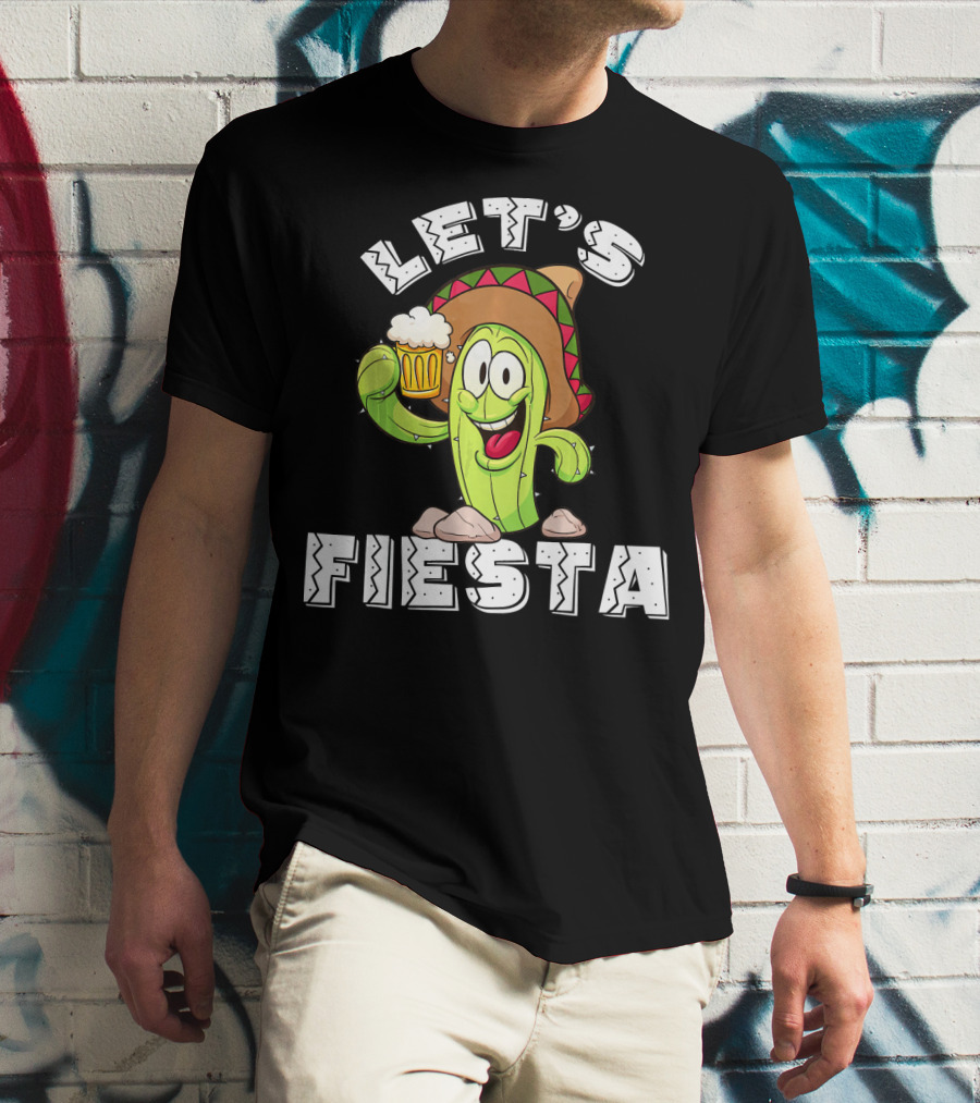 Let's Fiesta Cactus Sombrero Beer T-Shirt