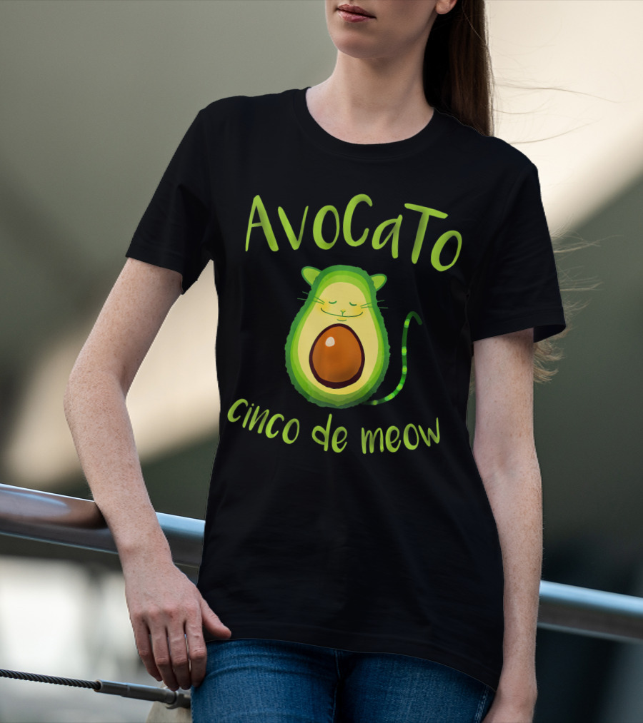 Avocato Cinco De Meow Avocado Cat Fusion T-Shirt