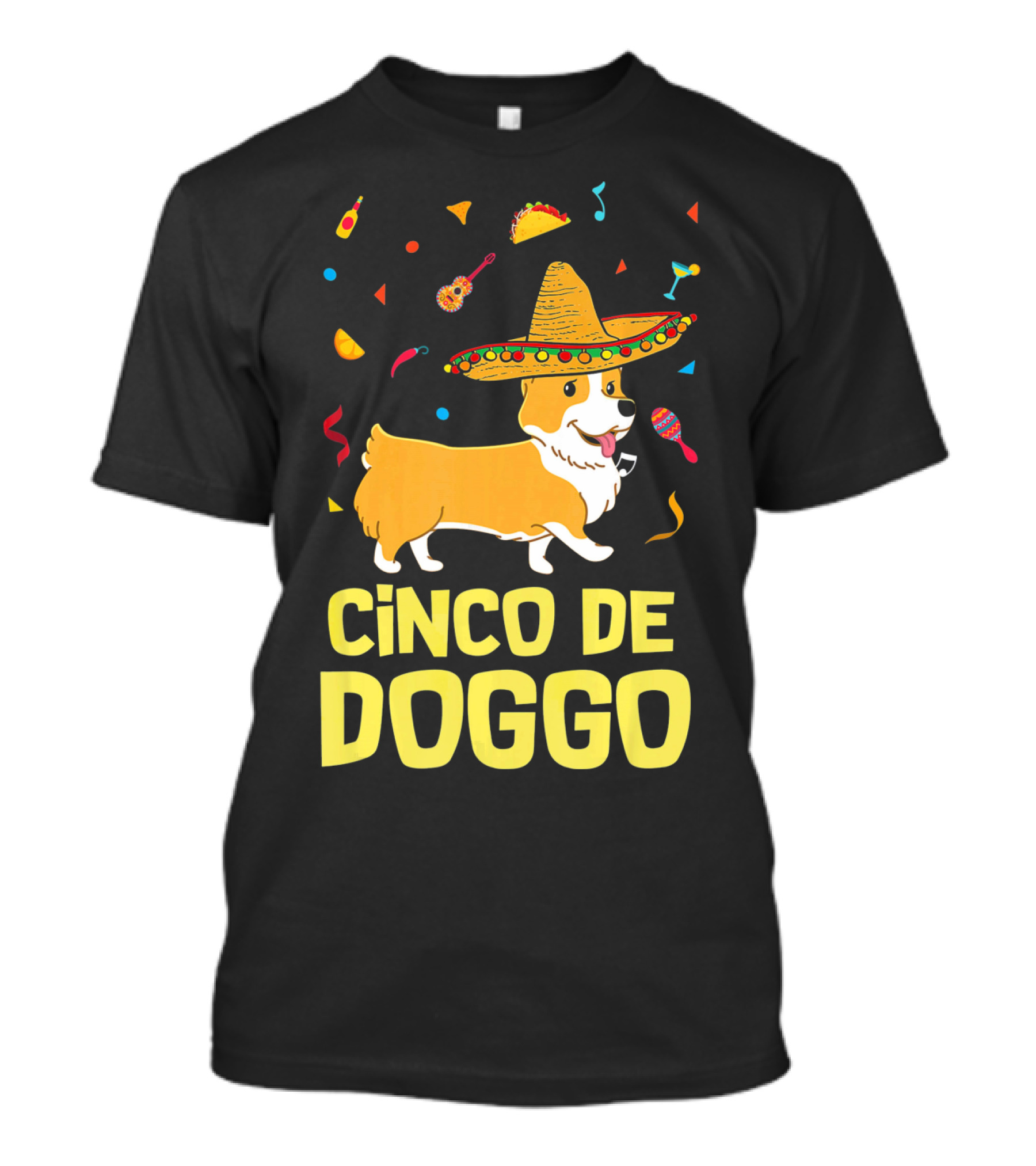Cinco De Doggo Funny Taco Sombrero Corgi T-Shirt