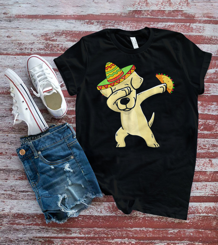 Labrador Retriever Dabbing With Taco And Sombrero T-Shirt