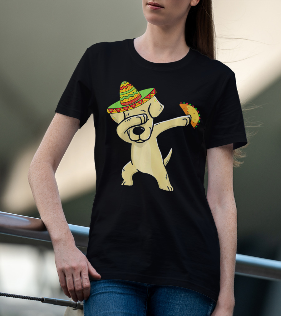 Labrador Retriever Dabbing With Taco And Sombrero T-Shirt