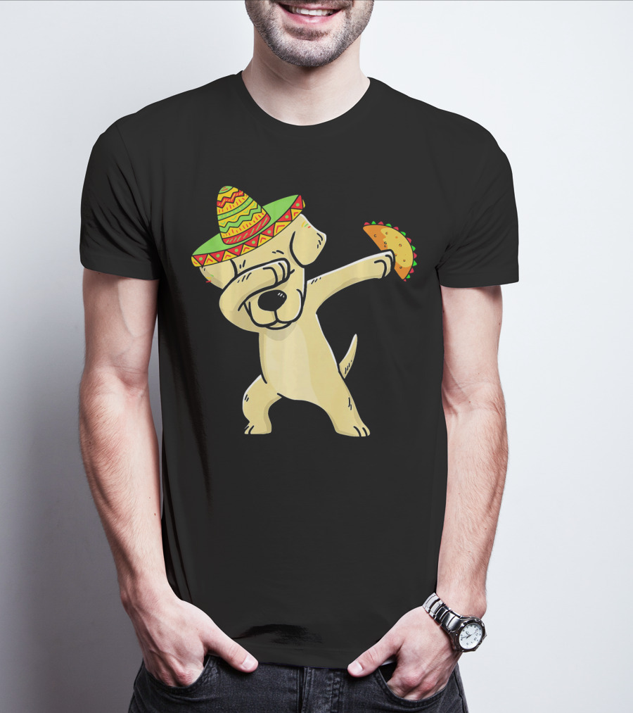 Labrador Retriever Dabbing With Taco And Sombrero T-Shirt