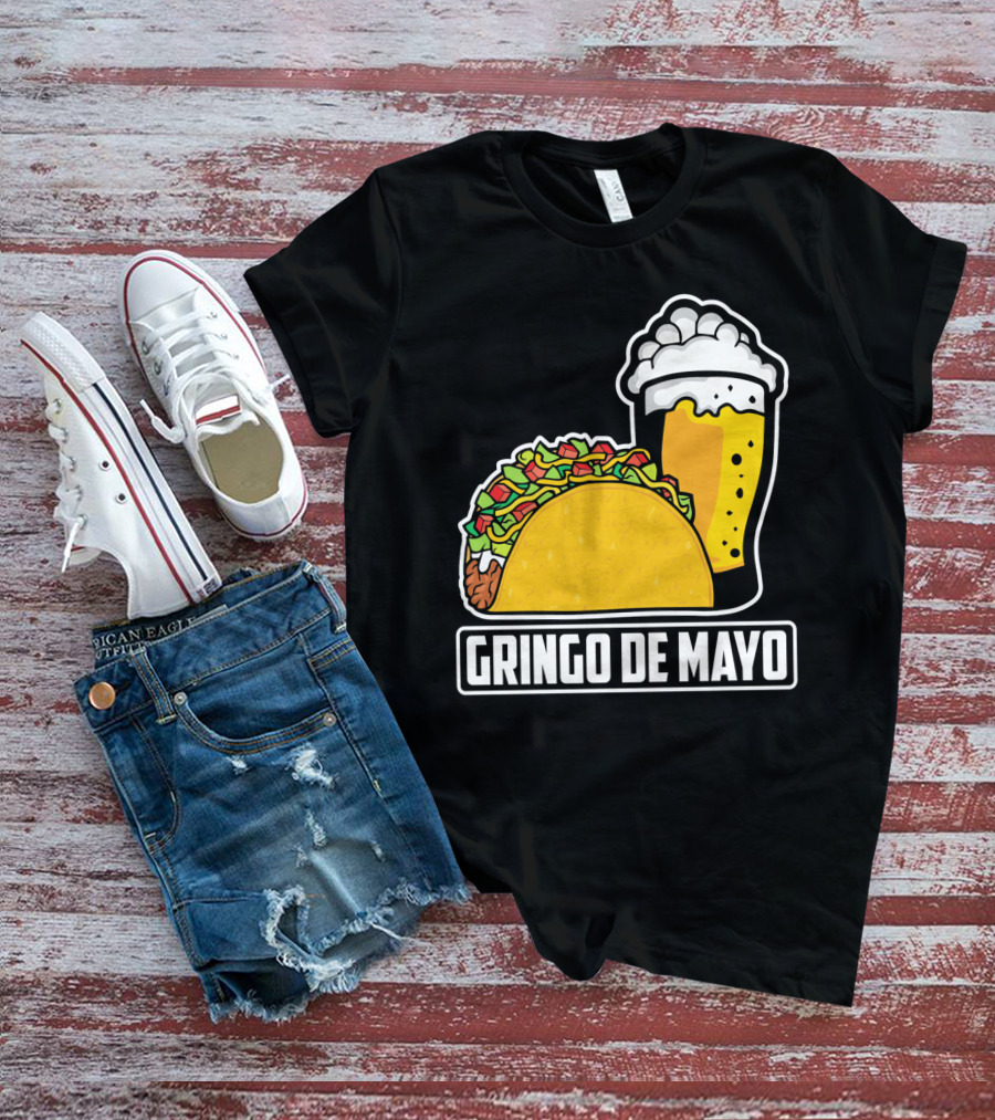 Gringo De Mayo Taco Beer Pun Cinco De Mayo T-Shirt