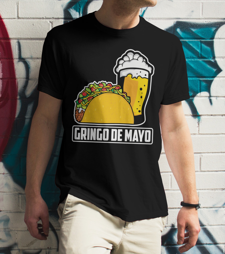 Gringo De Mayo Taco Beer Pun Cinco De Mayo T-Shirt