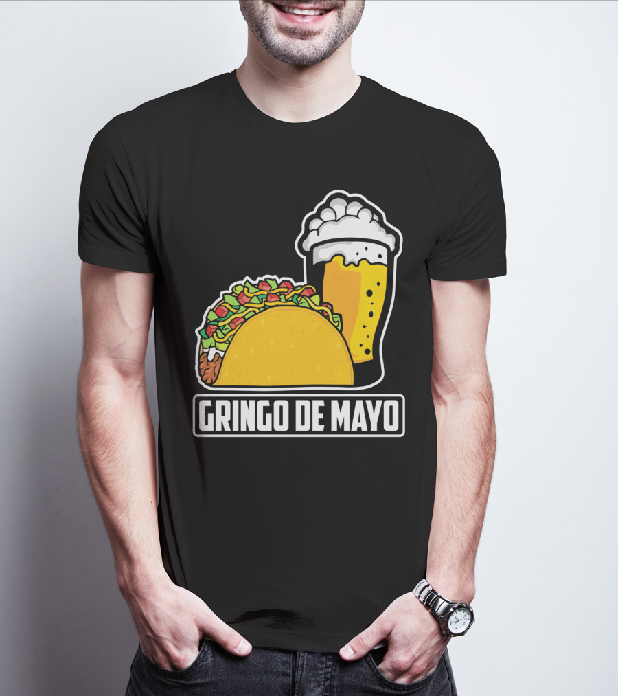 Gringo De Mayo Taco Beer Pun Cinco De Mayo T-Shirt