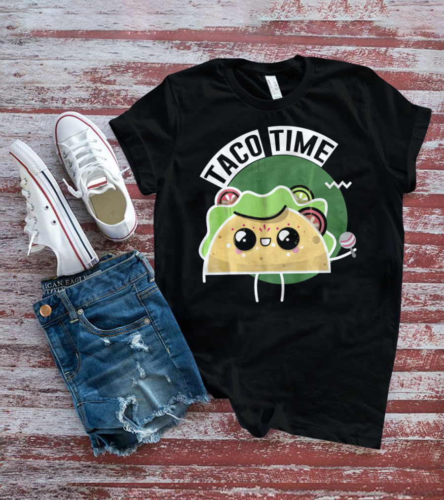 Taco Time Cinco De Mayo Me Food Cartoon Fiesta T-Shirt
