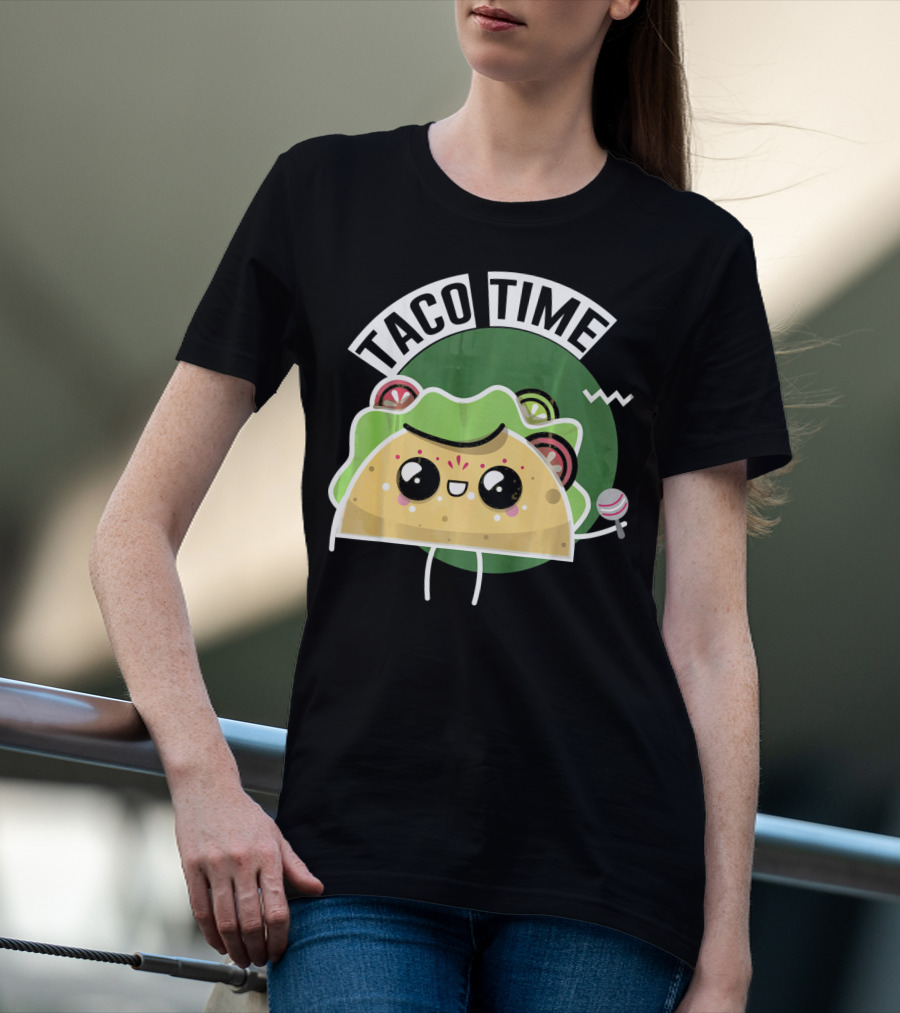 Taco Time Cinco De Mayo Me Food Cartoon Fiesta T-Shirt