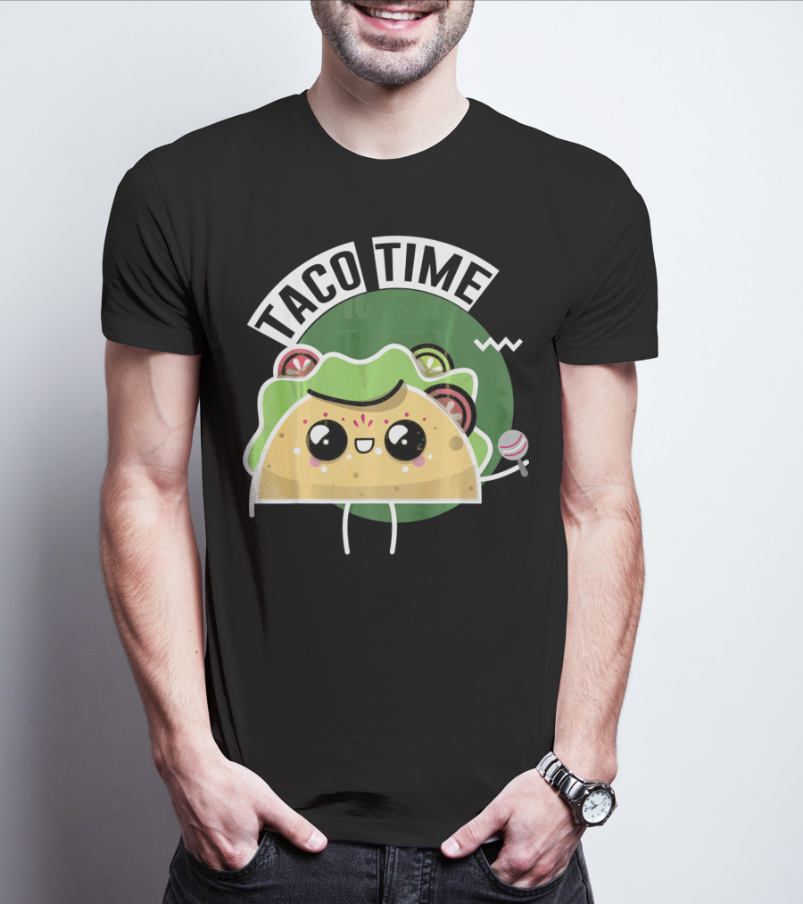 Taco Time Cinco De Mayo Me Food Cartoon Fiesta T-Shirt