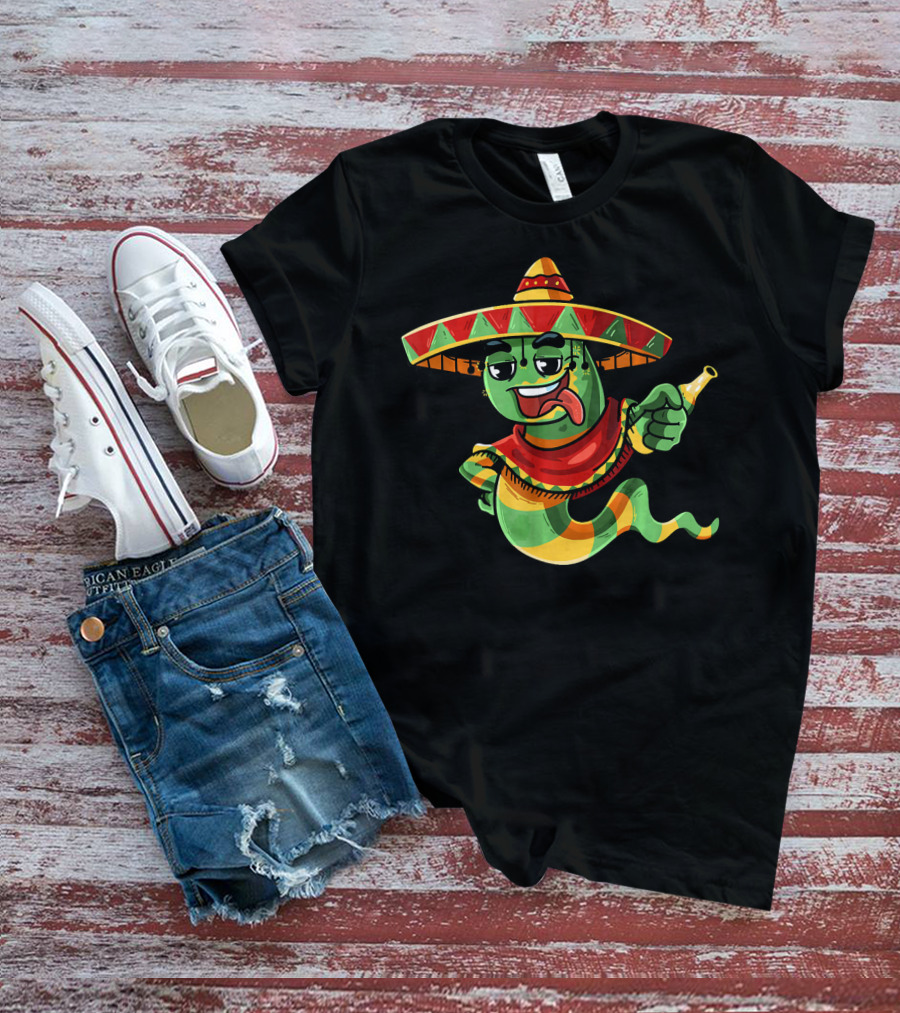 Cinco De Mayo Sombrero Mexican Tequila Worm Fiesta T-Shirt