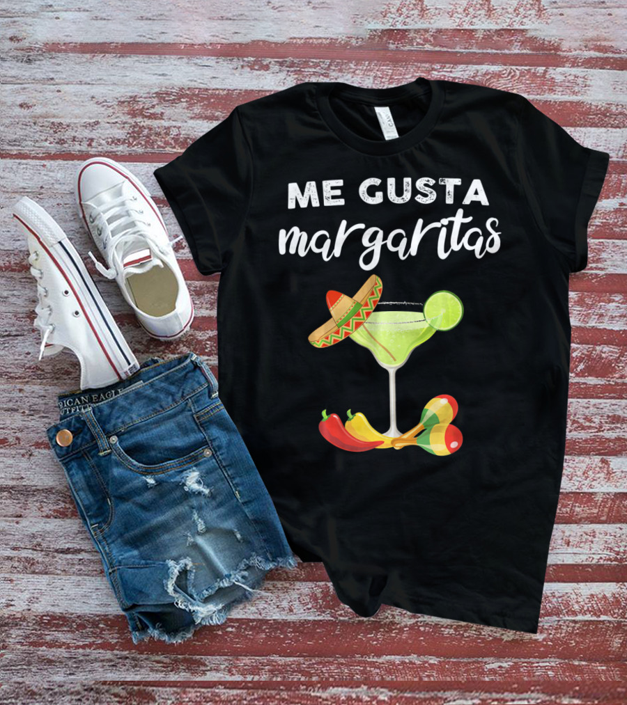 Me Gusta Margaritas Sombrero Lime Peppers Fiesta T-Shirt