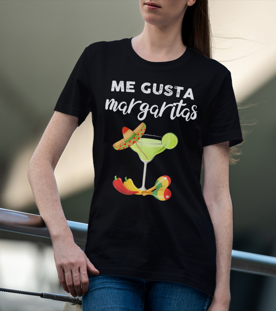 Me Gusta Margaritas Sombrero Lime Peppers Fiesta T-Shirt