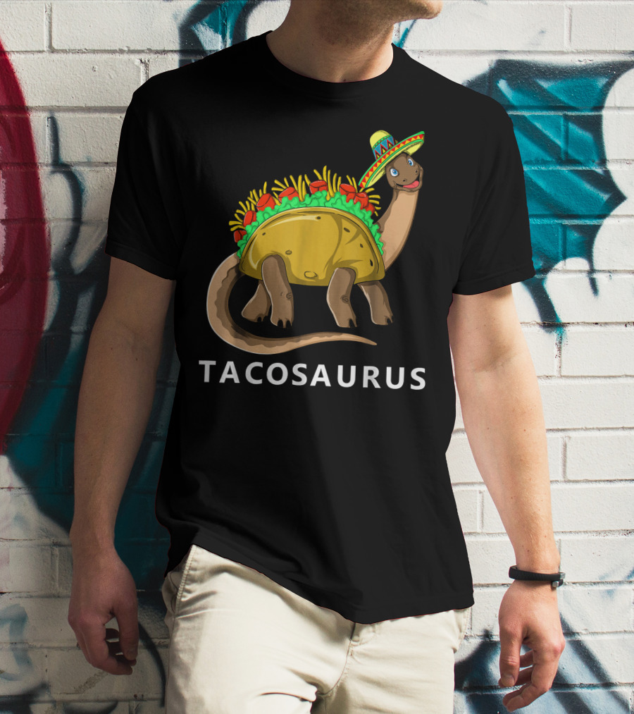 Tacosaurus Cool Dino Taco Sombrero Fiesta Cinco T-Shirt