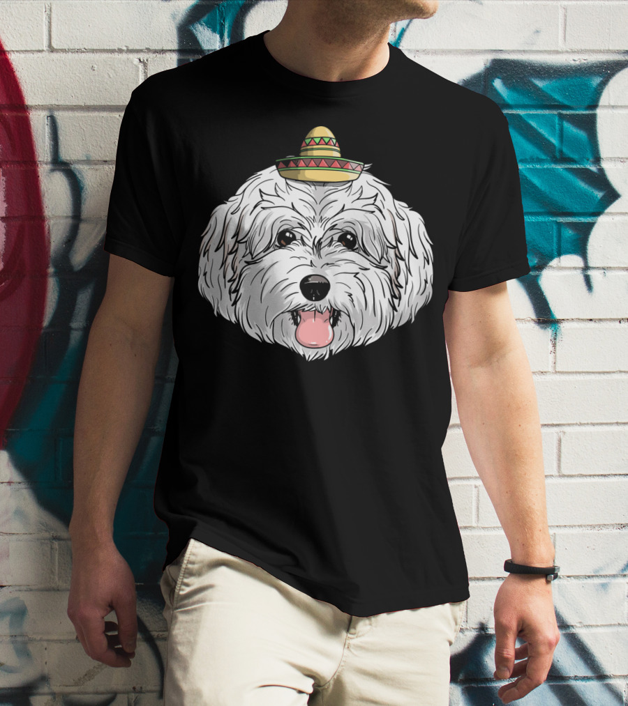 Maltipoo Dog Sombrero Fiesta Cinco De Mayo T-Shirt