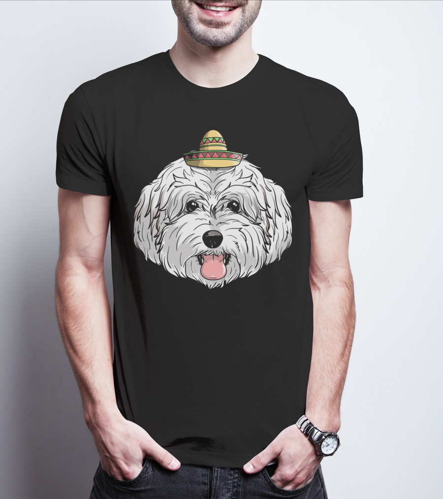 Maltipoo Dog Sombrero Fiesta Cinco De Mayo T-Shirt