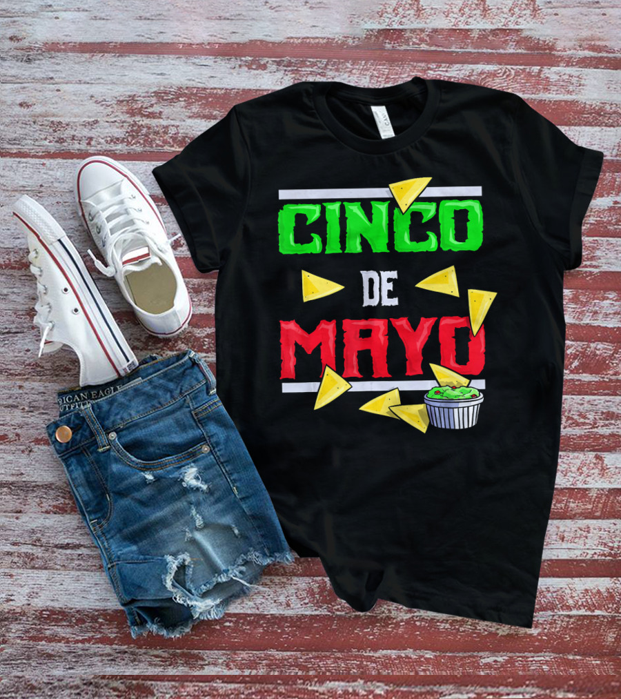 Cinco De Mayo Nacho Chips Guacamole Fiesta T-Shirt