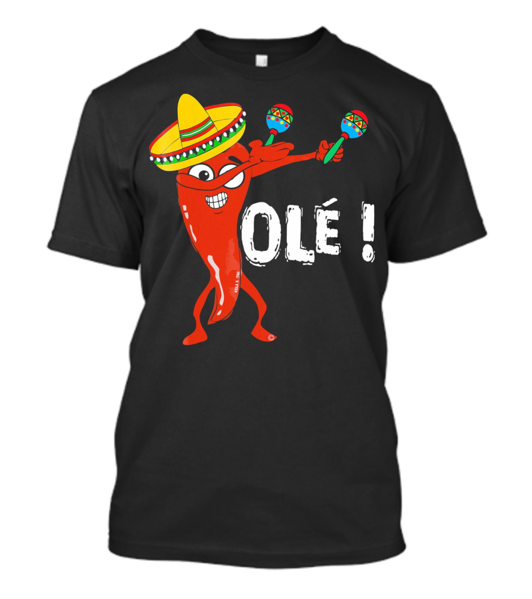 Olé Cinco De Mayo Dancing Chili With Sombrero And Maracas T-Shirt