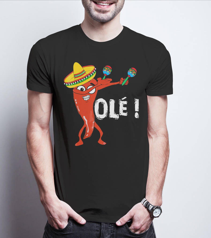 Olé Cinco De Mayo Dancing Chili With Sombrero And Maracas T-Shirt