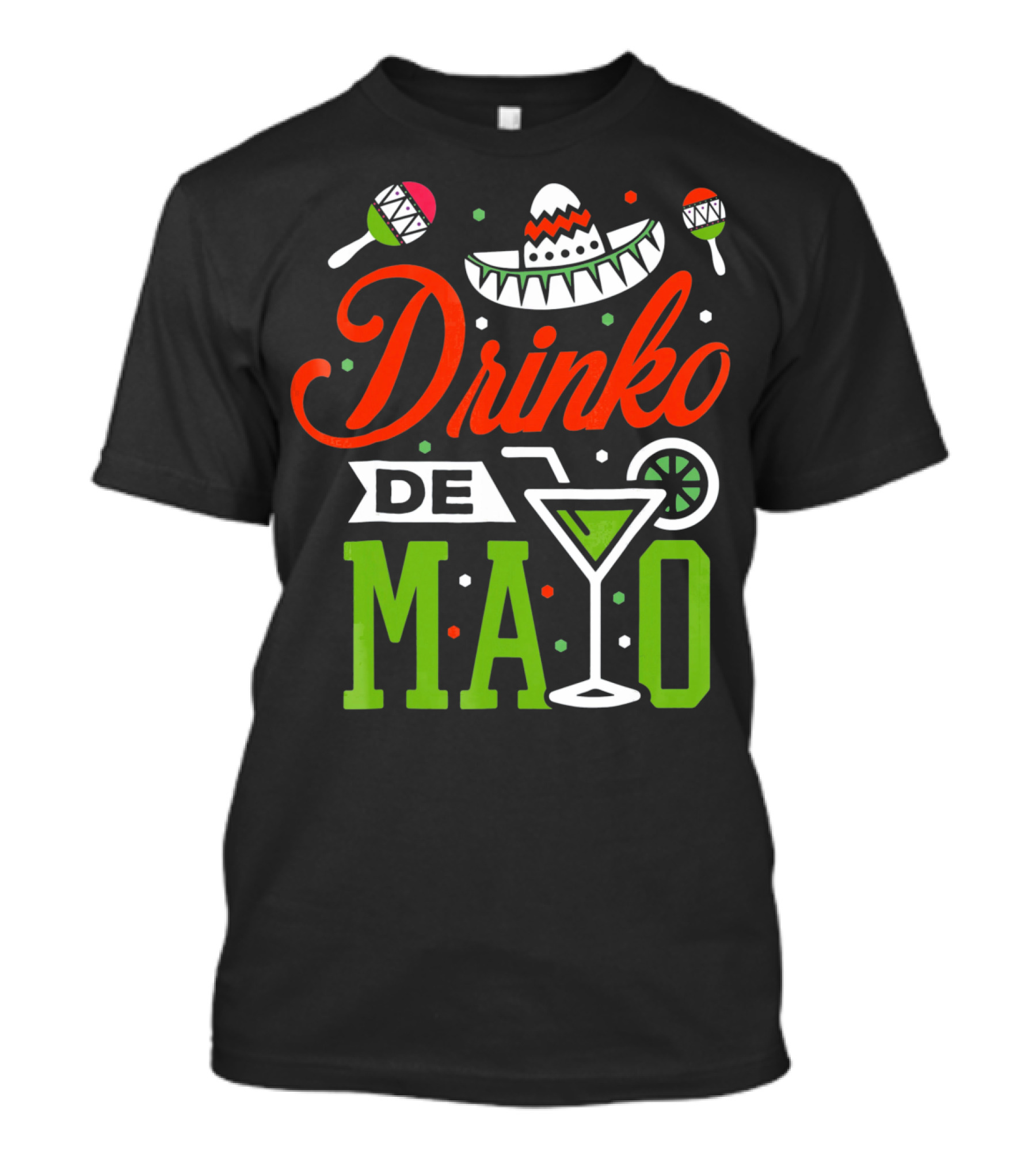 Drinko De Mayo Sombrero Maracas Margarita Icons T-Shirt