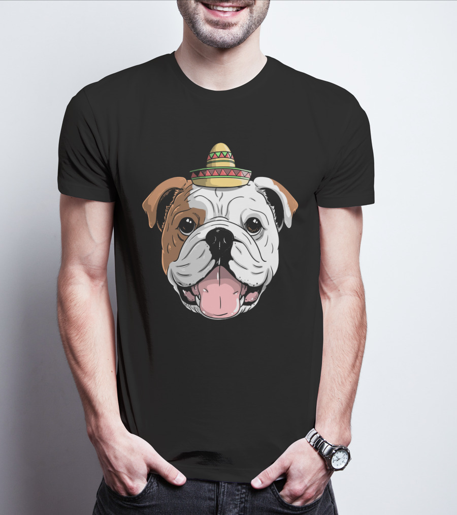 Boxer Dog Sombrero Cinco De Mayo Fiesta Fun T-Shirt