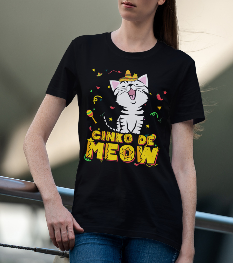 Cinco De Meow Cat Sombrero T-Shirt