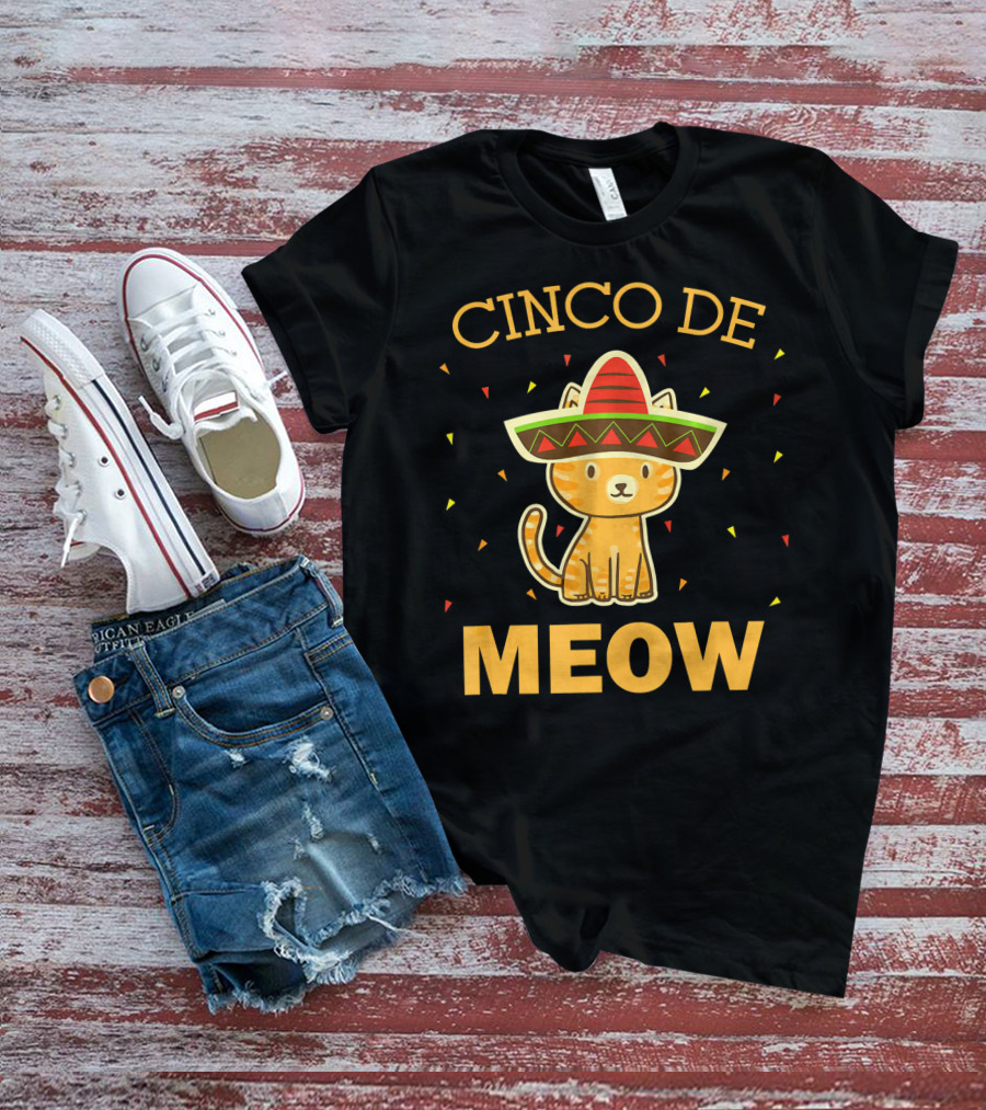 Cinco De Meow Cat Sombrero Kitten T-Shirt